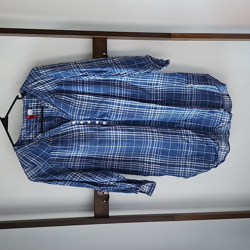 H&M Blue Checkered Tunic